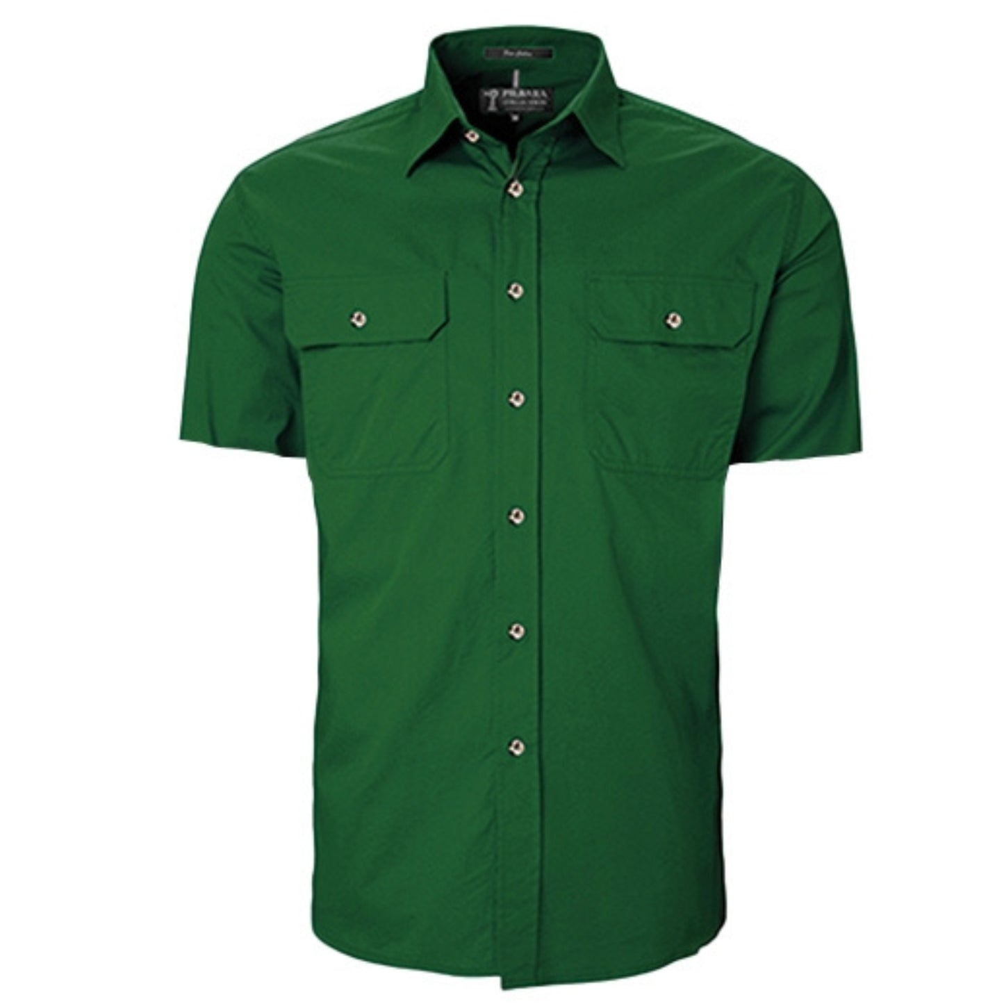 RITEMATE MENS PILBARA OPEN FRONT SHORT SLEEVE SHIRT