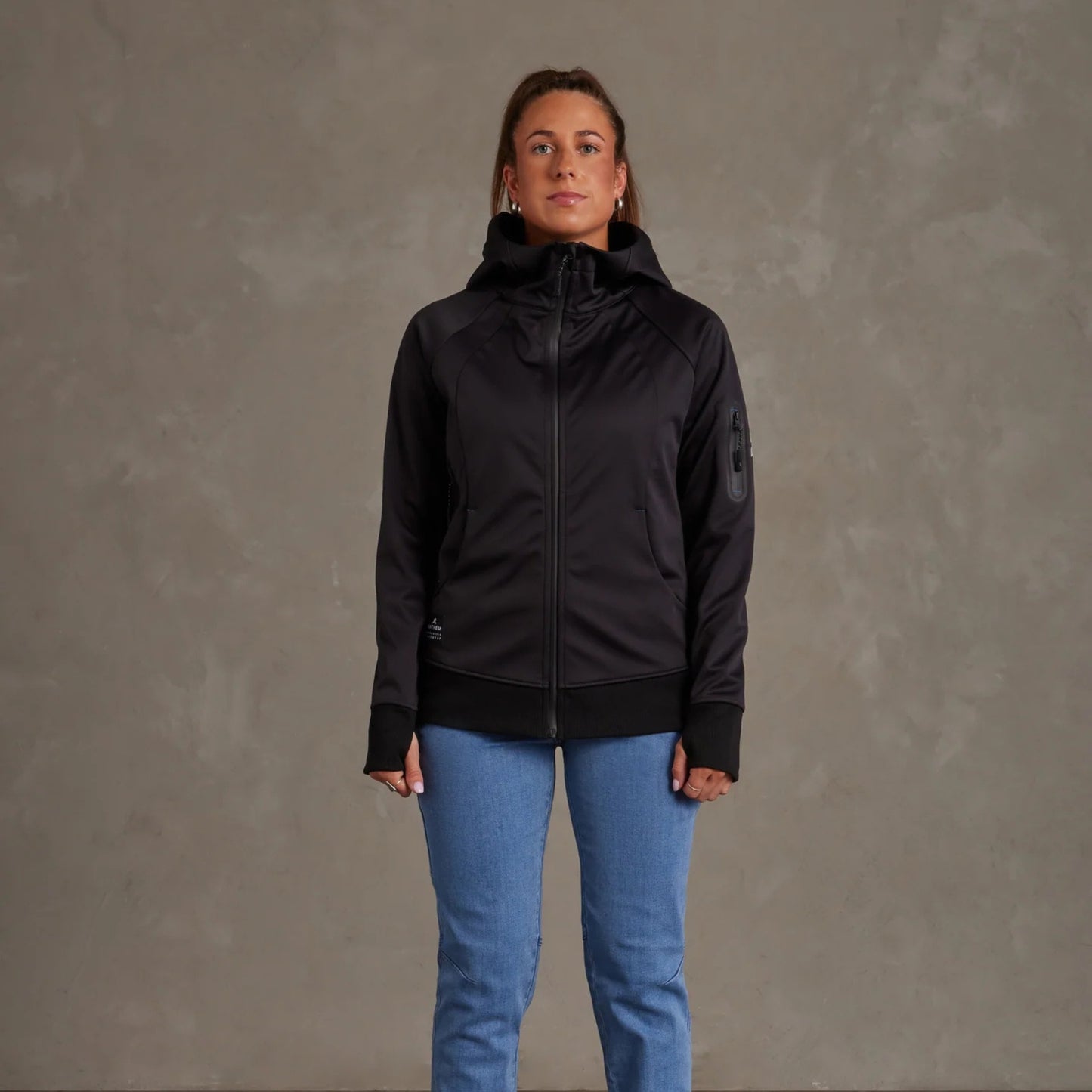 ANTHEM WOMEN'S TECH STRETCH SOFT-SHELL JACKET - BLACK