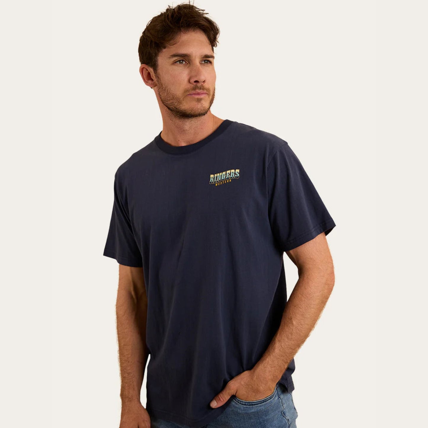Buckin Barra Mens Loose Fit T-Shirt - NAVY