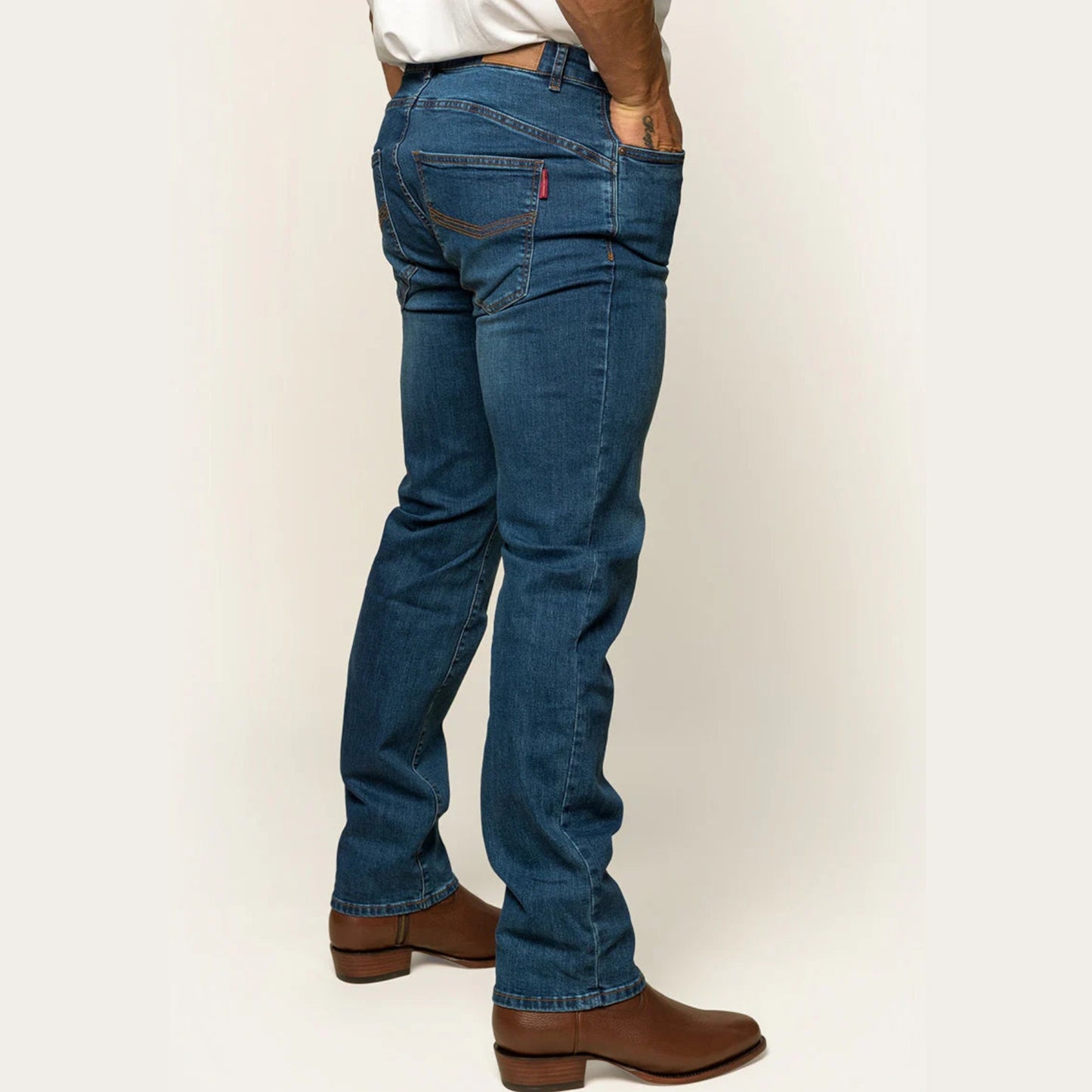 RINGERS WESTERN Mitchell Mens Straight Leg Jeans - Mid Blue