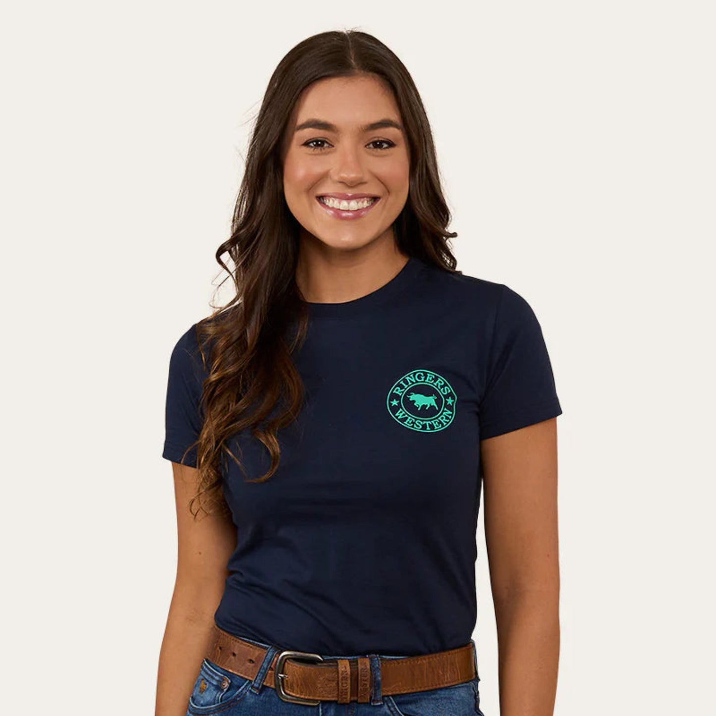 Signature Bull Womens Classic Fit T-Shirt - Navy/Mint