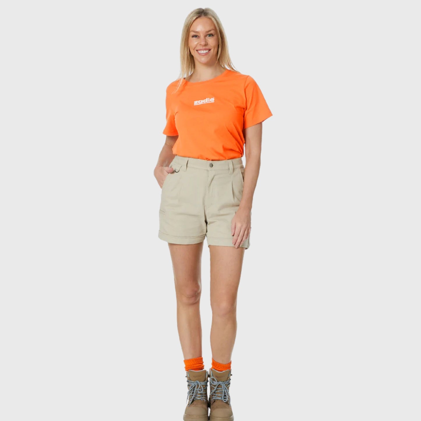 ZADIE WORKWEAR THE MIDDY SHORT - STONE