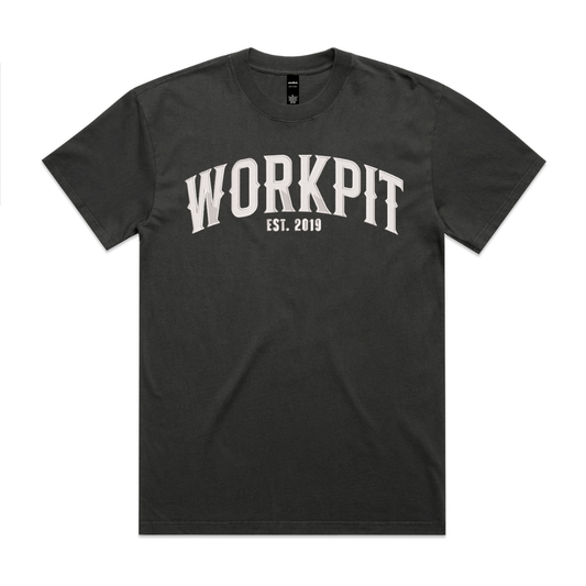 THE WORK PIT TEE - FADED BLACK