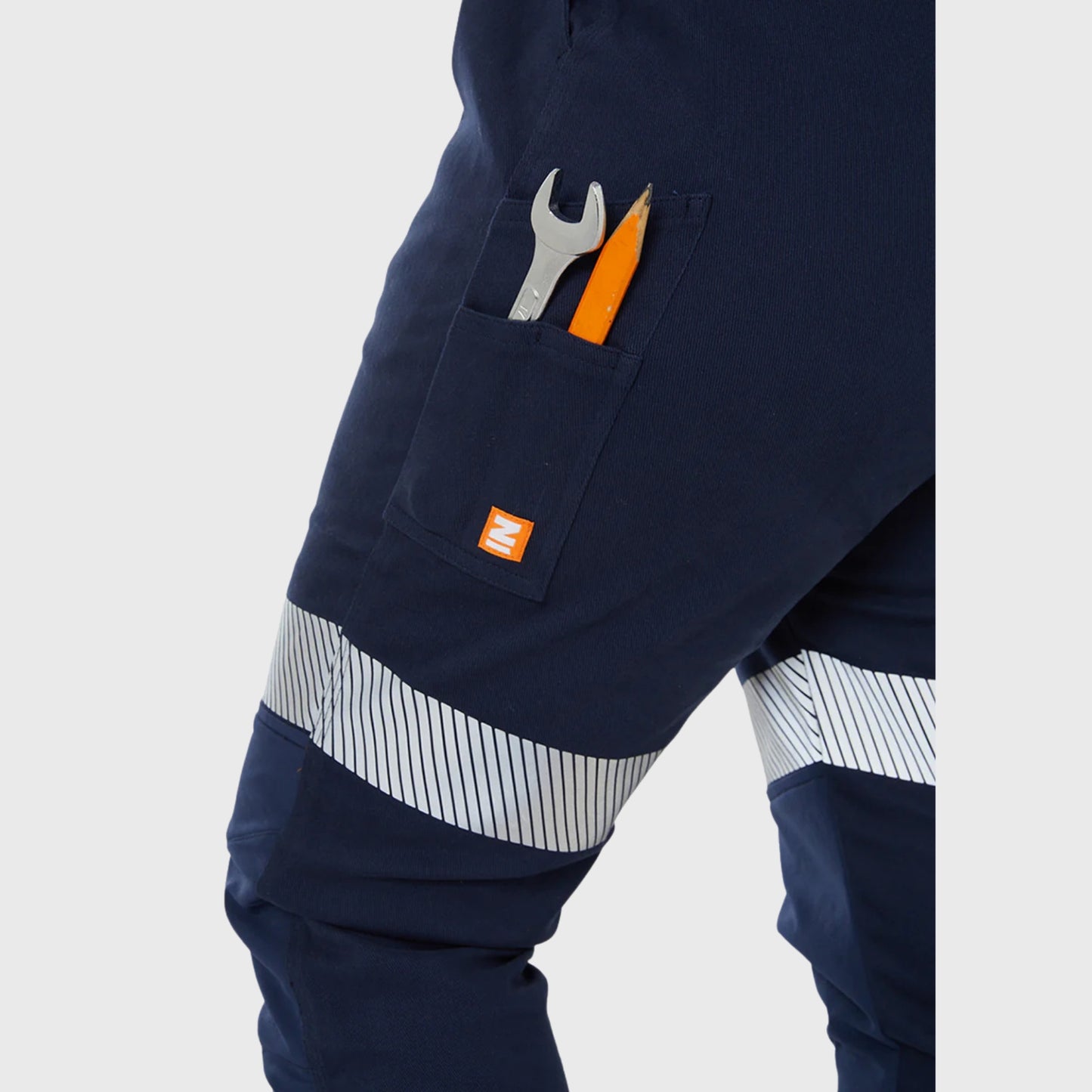 ZADIE WORKWEAR THE WORKZ PANT REFLECTIVE - NAVY TAPED