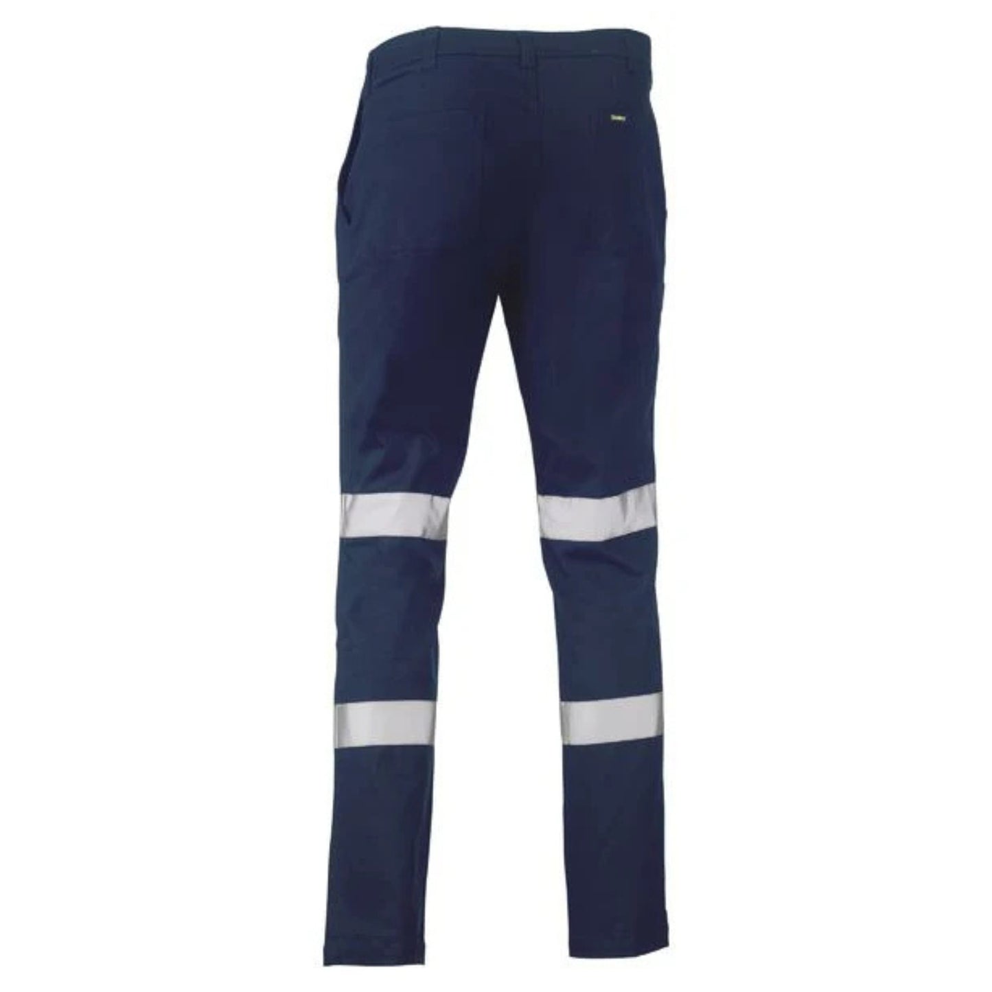 BISLEY MEN'S TAPED BIOMOTION STRETCH COTTON DRILL WORK PANTS - NAVY