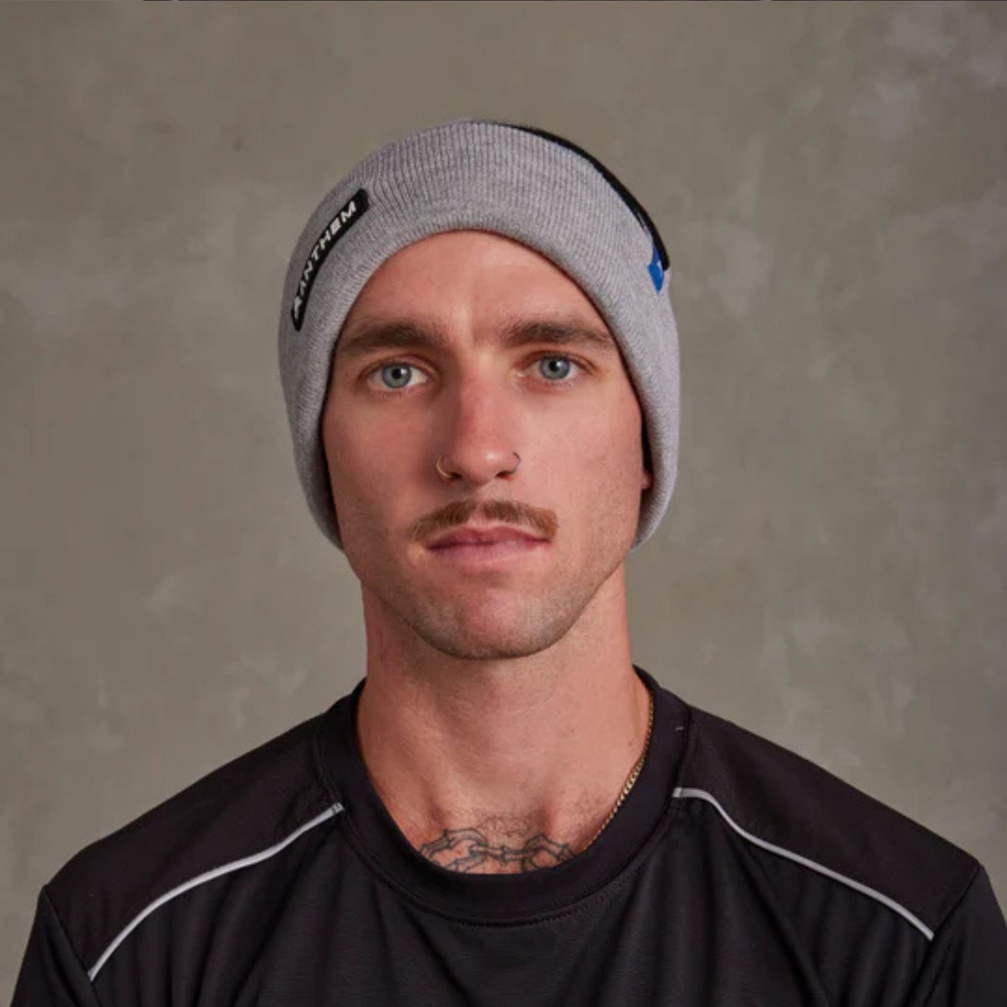 ANTHEM KNIT LOGO BEANIE - GREY