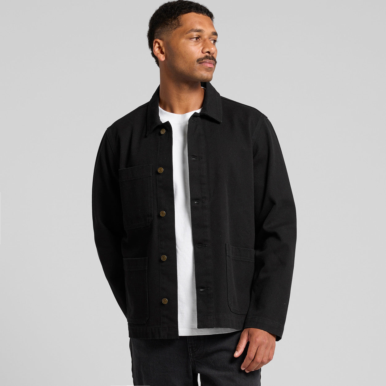 AS COLOUR CANVAS CHORE JACKET BLACK