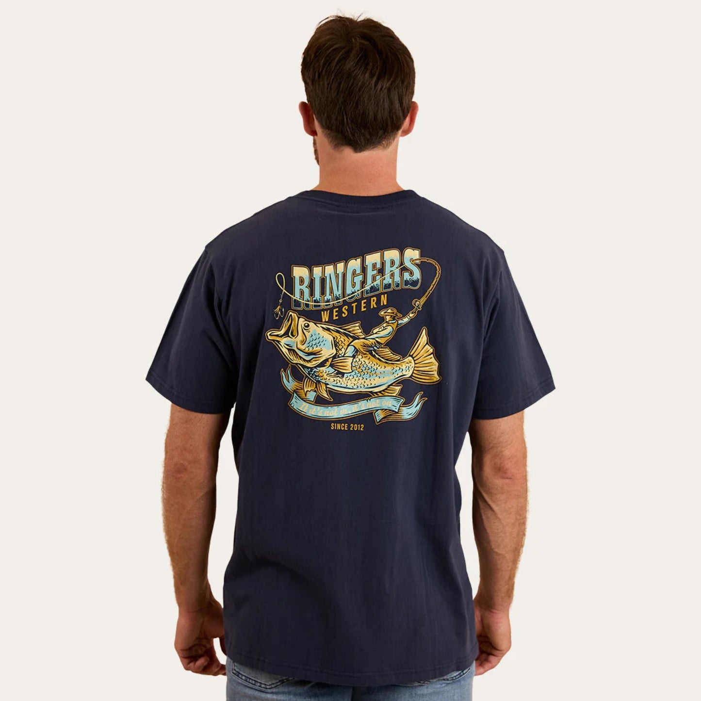Buckin Barra Mens Loose Fit T-Shirt - NAVY