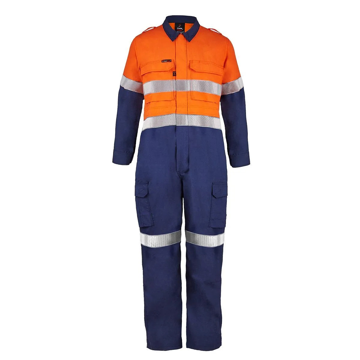 FLAME BUSTER HRC2 INHERENT HI VIS REFLECTIVE COVERALL - NAVY ORANGE