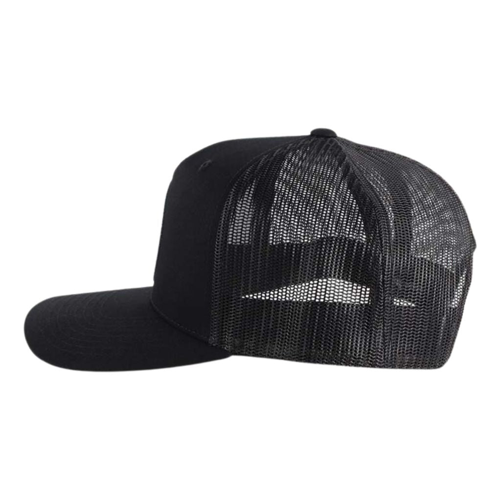 RINGERS WESTERN SIGNATURE BULL TRUCKER CAP BLACK / BLACK WHITE