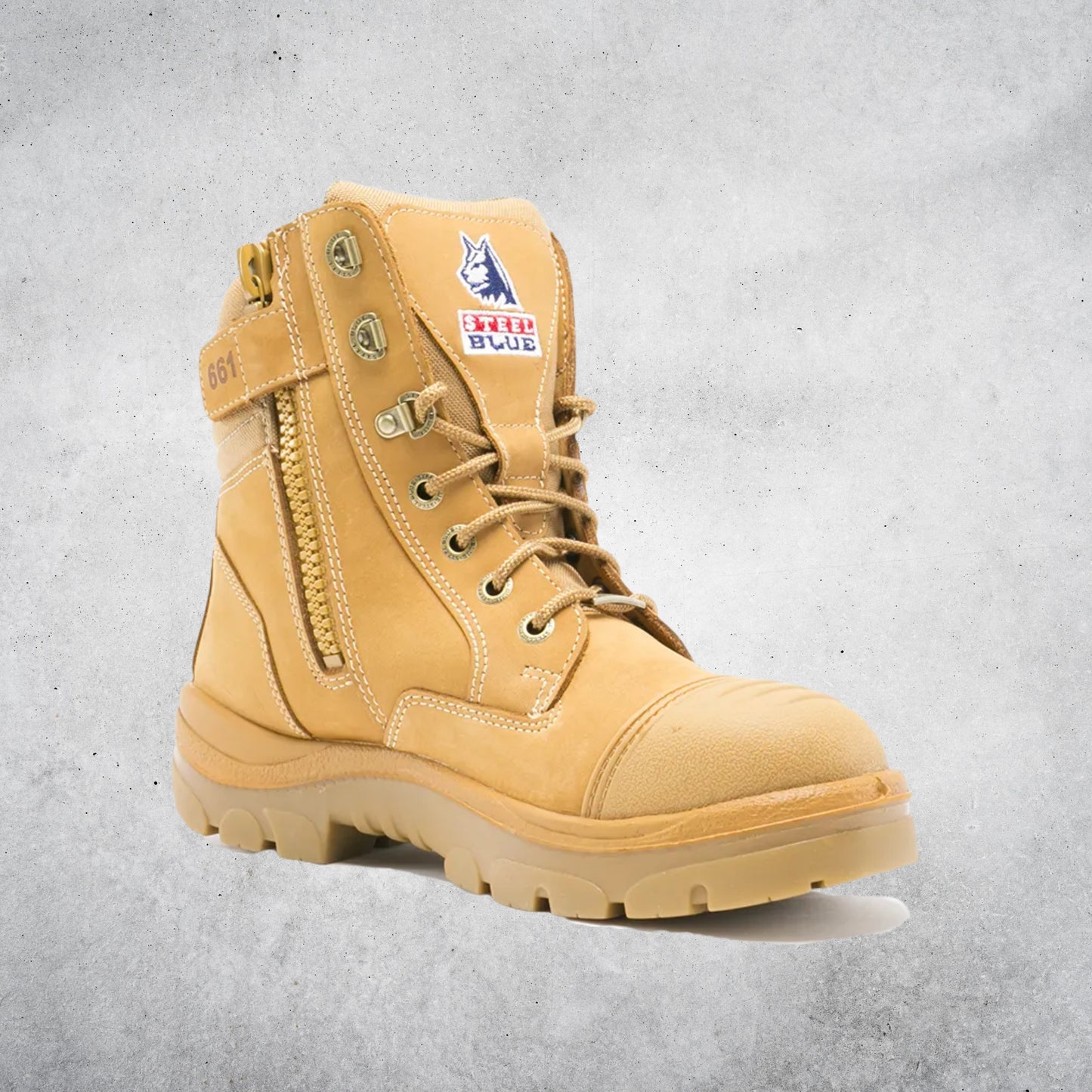 STEEL BLUE SOUTHERN CROSS ZIP LADIES BOOT - WHEAT