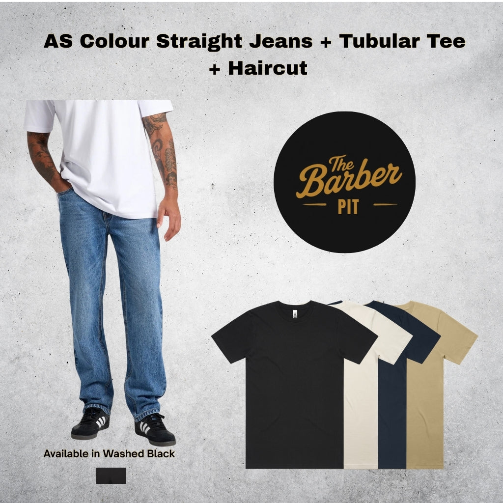 Core Bundle - AS Colour Straight Jeans + Tubular Tee + Haircut
