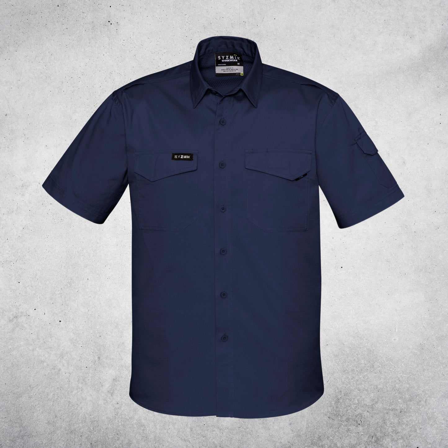 SYZMIK RUGGED COOLING SHORT SLEEVE SHIRT - NAVY