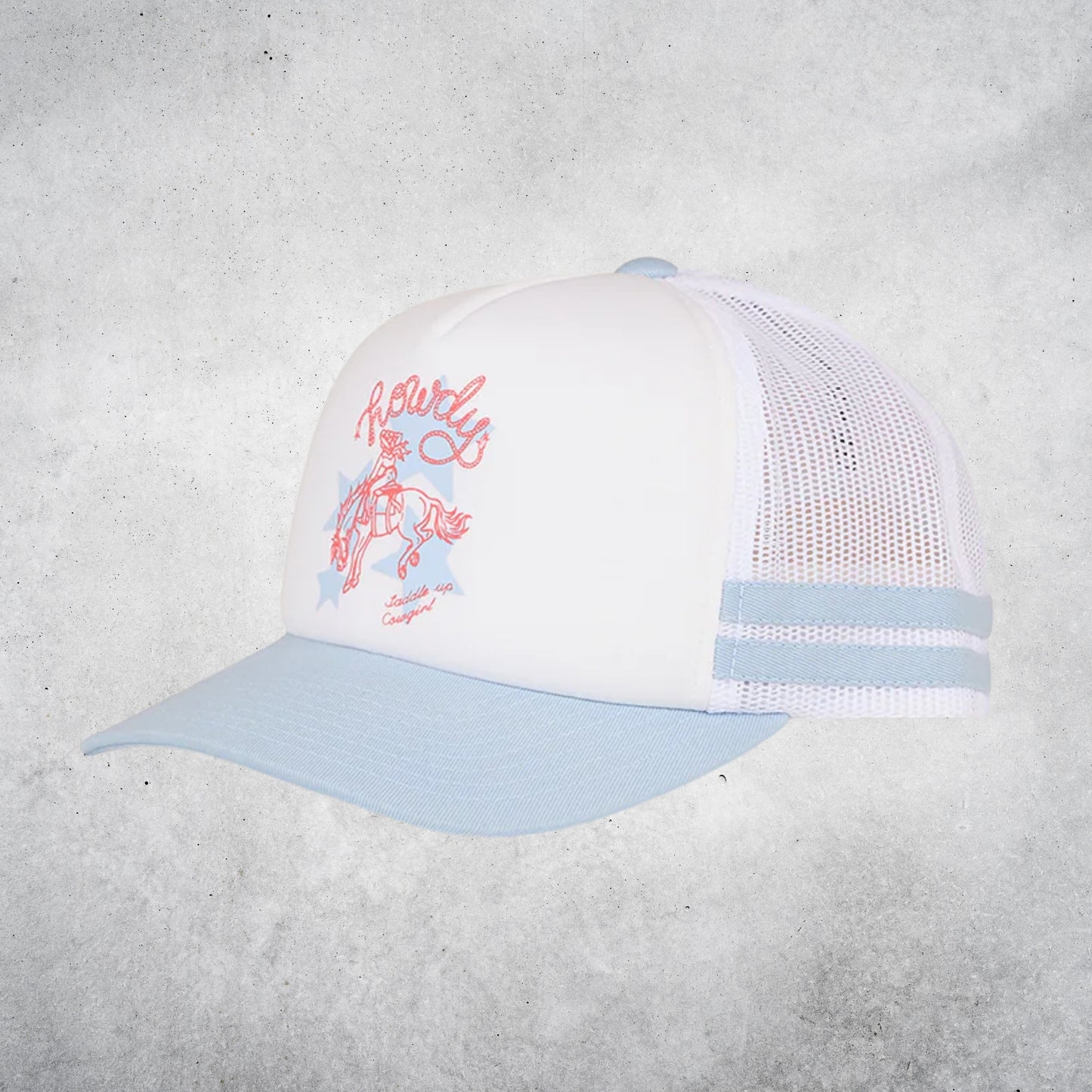 STARDUST KIDS FOAM TRUCKER CAP - WHITE/LIGHT BLUE
