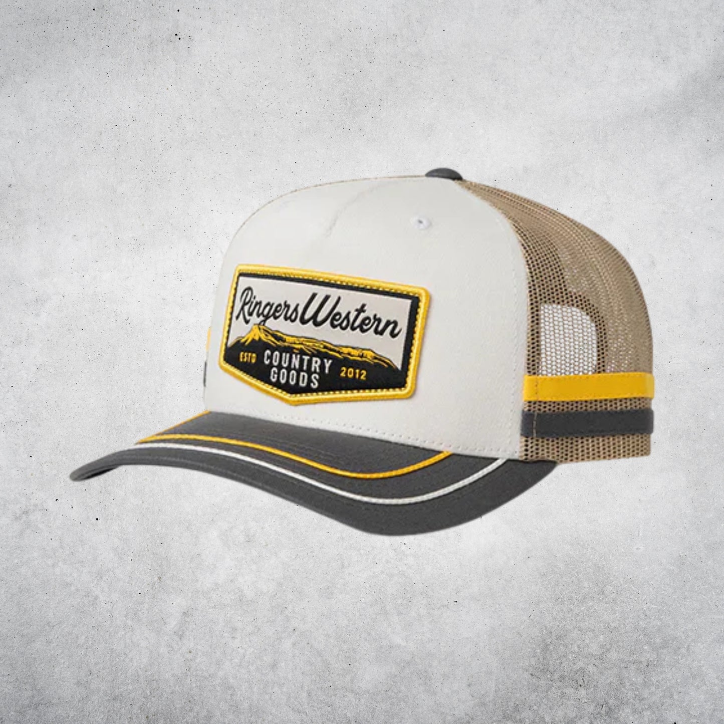 RINGERS WESTERN COUNTRY GOODS TRUCKER CAP - OFF WHITE / CHARCOAL