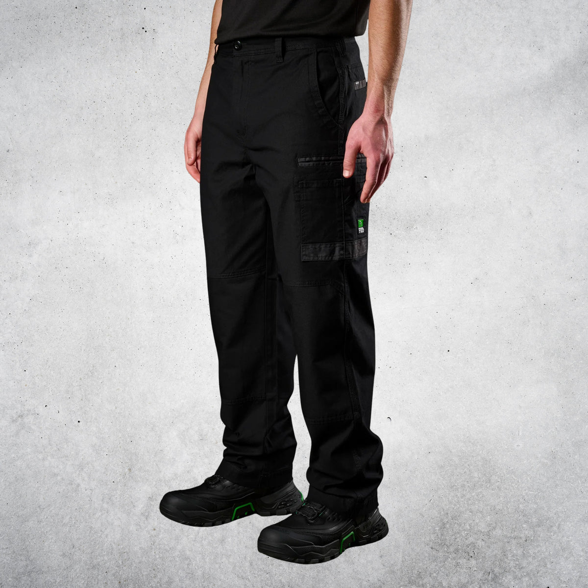 WP-3L - LOOSE FIT STRETCH COTTON CANVAS WORK PANTS - BLACK