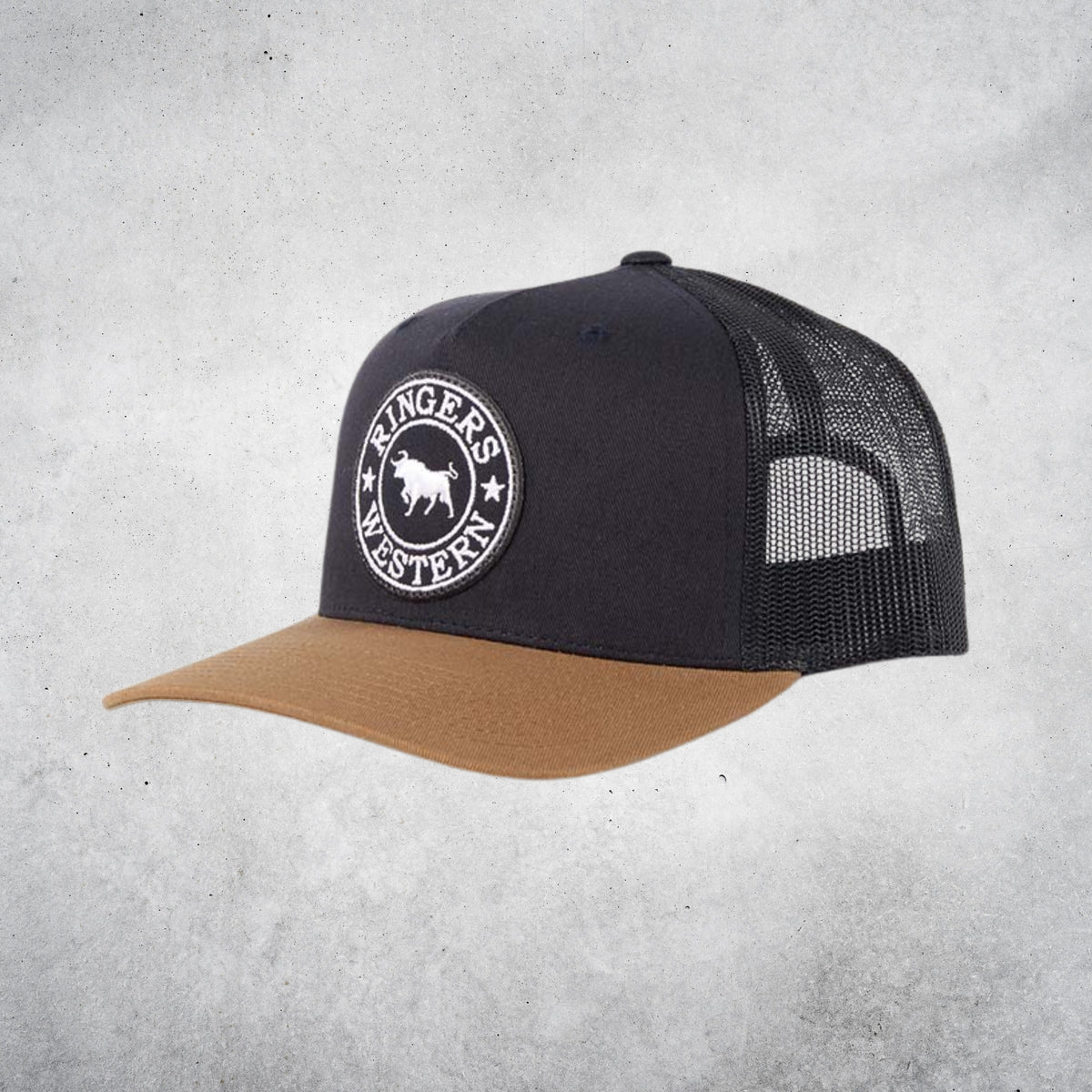 RINGERS WESTERN SIGNATURE BULL TRUCKER CAP - DARK NAVY / CLAY