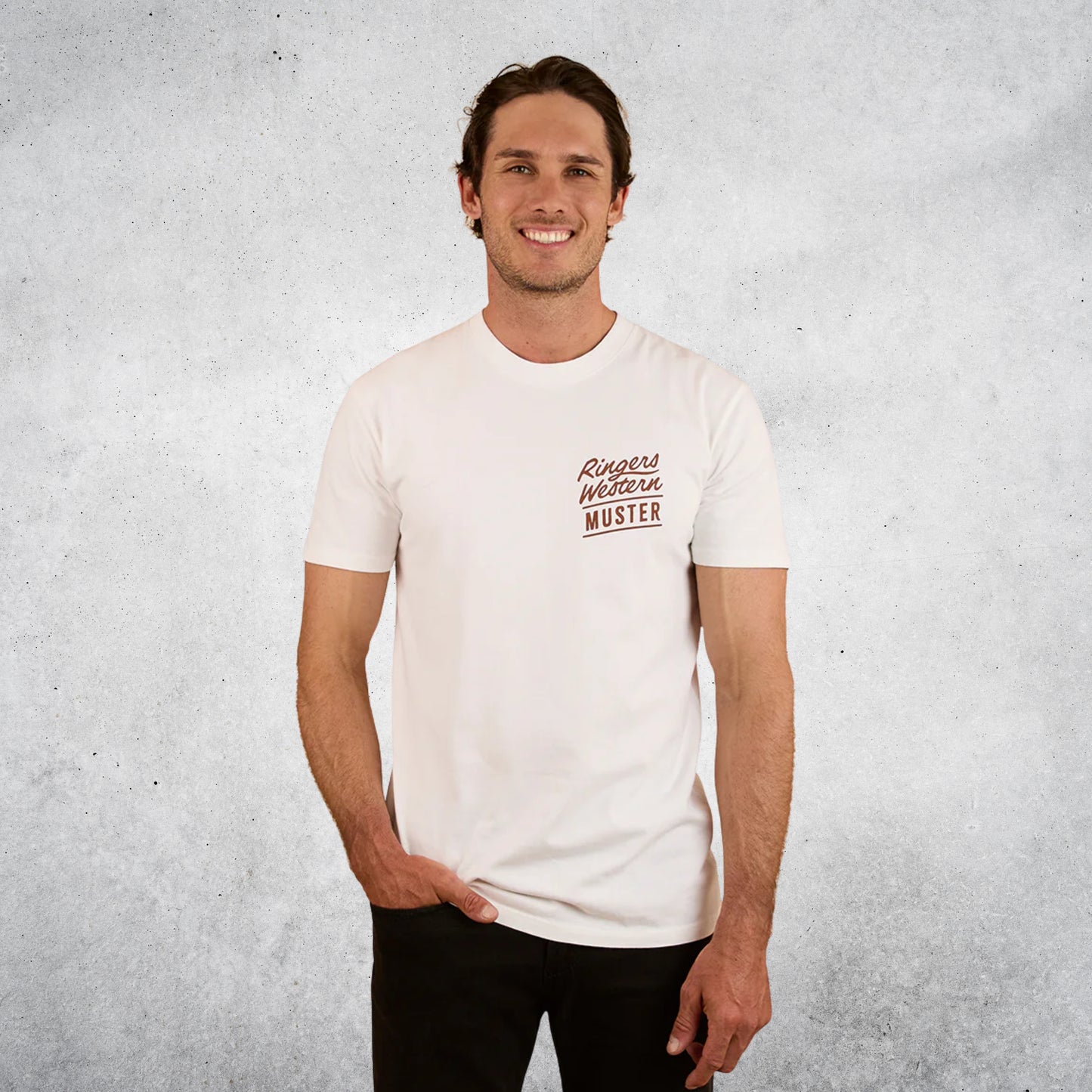 RINGERS WESTERN RINGERS OF THE SKY MENS STOCK FIT T-SHIRT - WHITE
