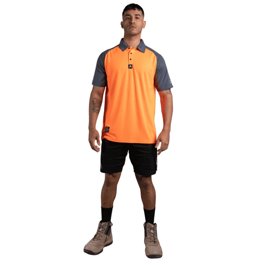 ANTHEM HI FLOW PERFORMANCE POLO - HI VIS ORANGE - The Work Pit