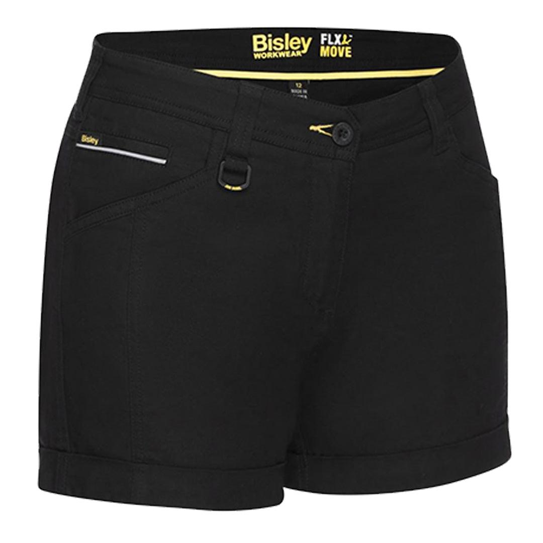 BISLEY WOMENS FLEX & MOVE SHORT SHORTS BLACK - The Work Pit