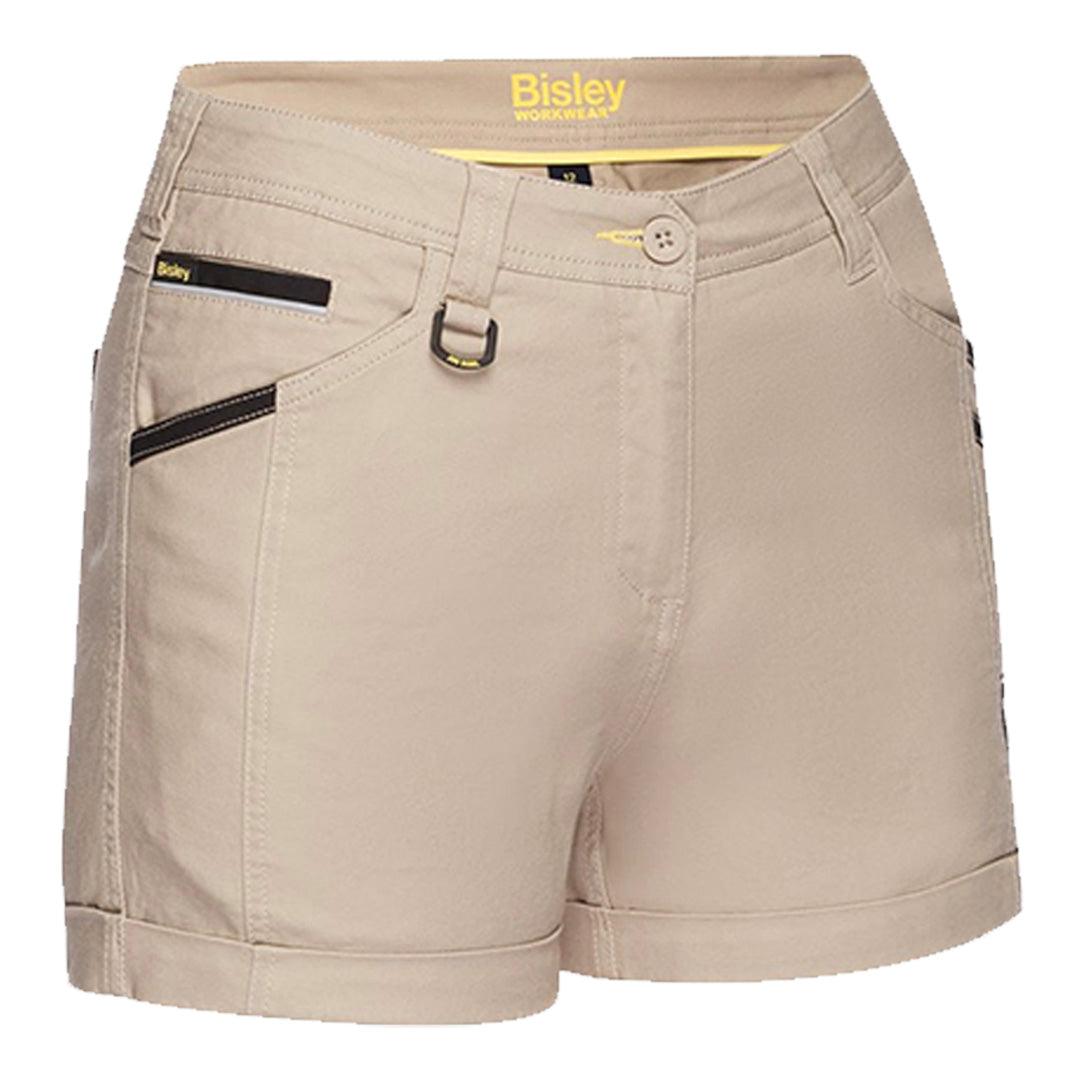 BISLEY WOMENS FLEX & MOVE SHORT SHORTS STONE - The Work Pit