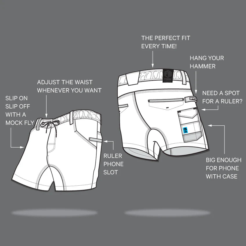 FORM - FB3 | Elastic Work Shorts | Black