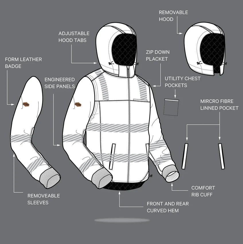 FORM | FT6 Hi Vis Taped Jacket - Orange