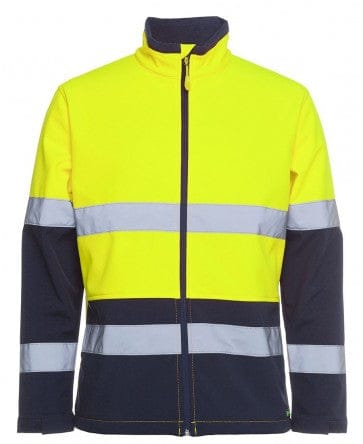 JBs HI VIS SOFTSHELL JACKET LIME/NAVY - The Work Pit