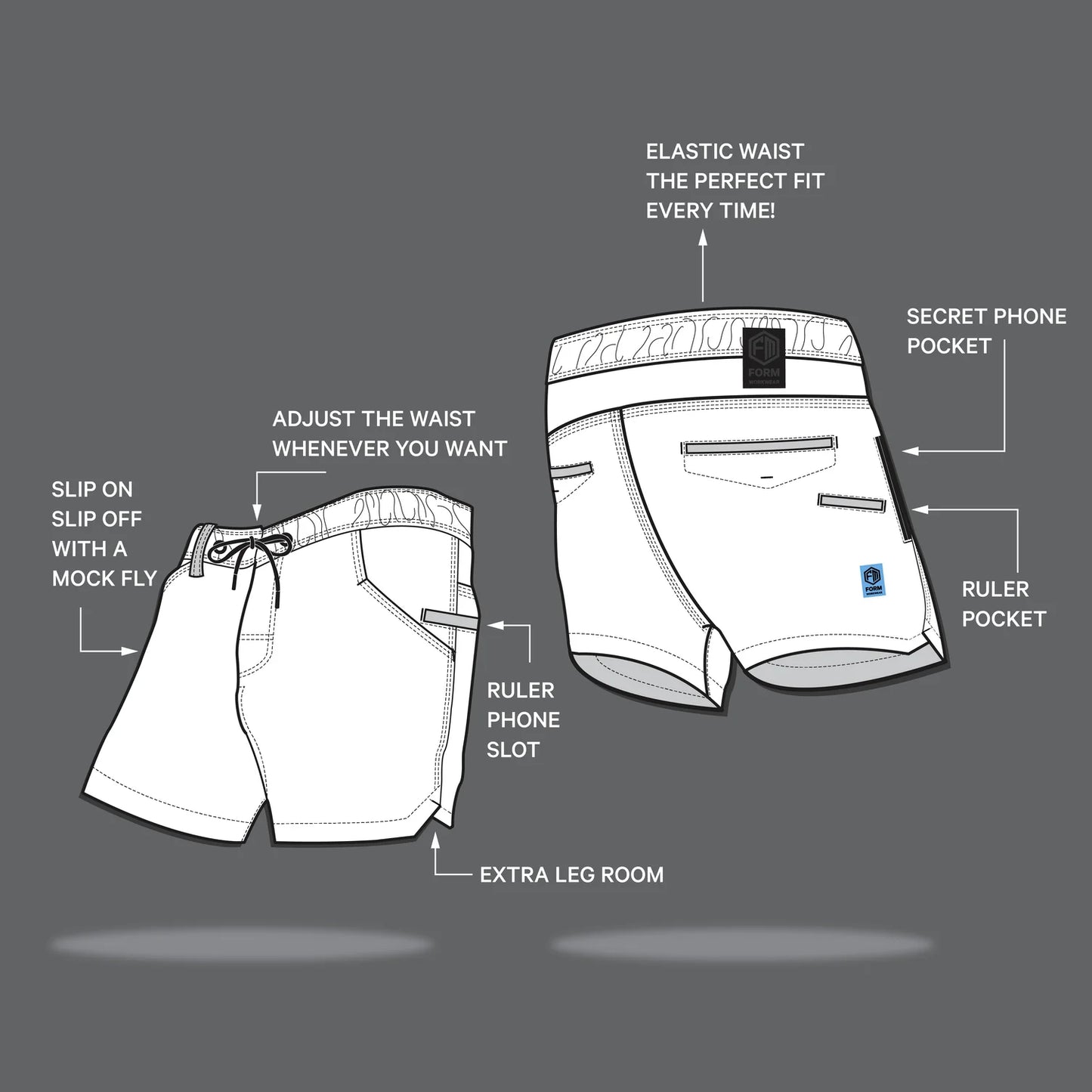 S4 | NYTX™ Stretch Work Shorts – Black