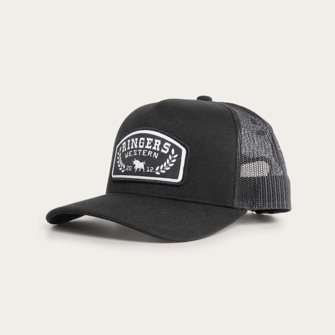 RINGERS WESTERN WHEATBELT WOOL TRUCKER CAP - BLACK - The Work Pit