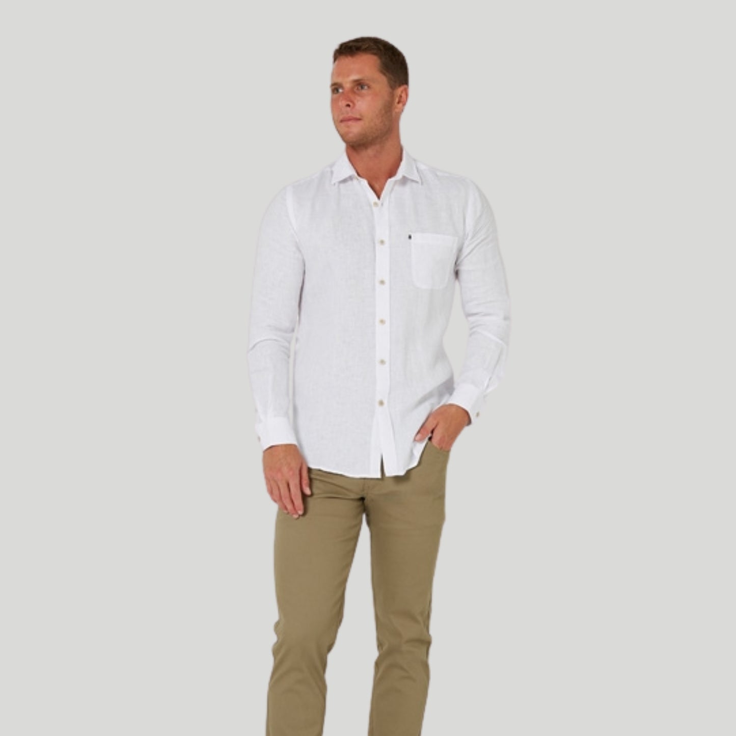 PILBARA MEN'S LINEN LONG SLEEVE SHIRT