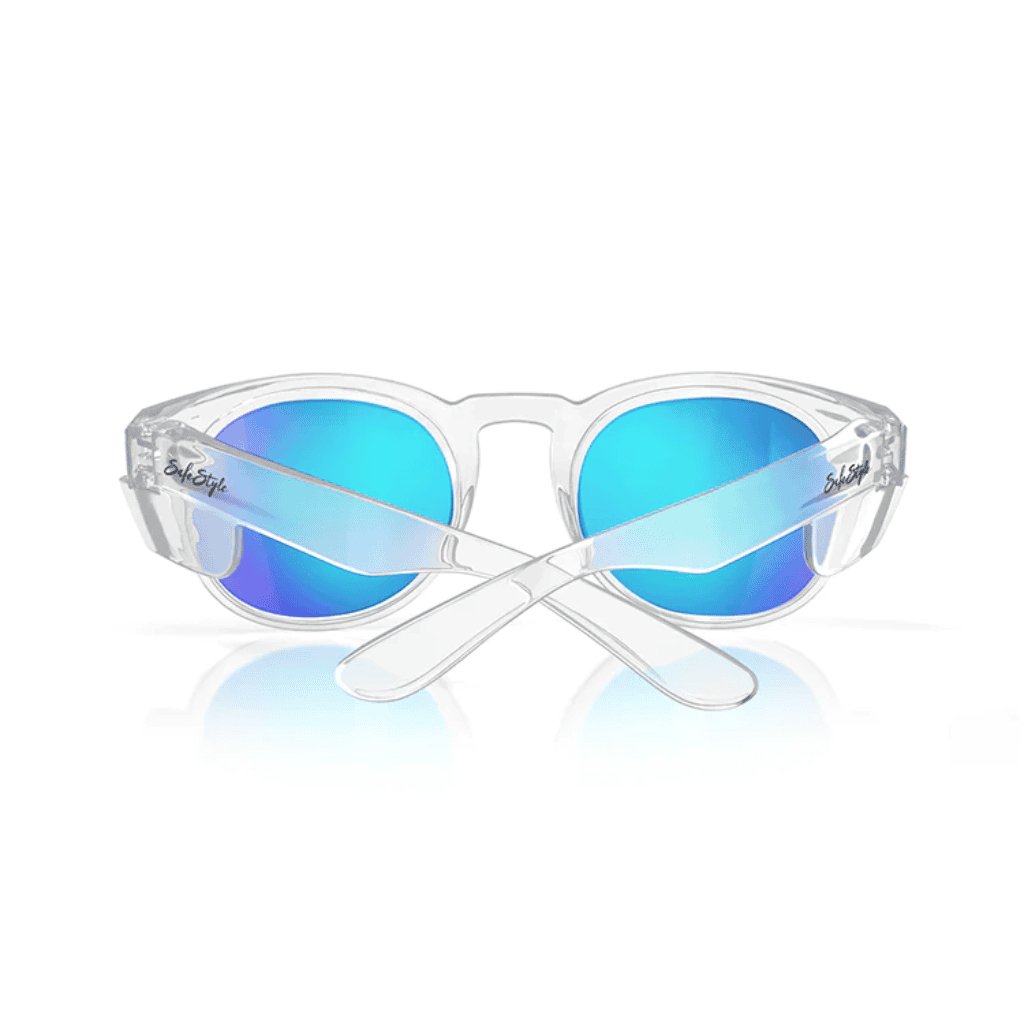 SAFESTYLE CRUISERS CLEAR FRAME/MIRROR BLUE POLARISED LENS - The Work Pit