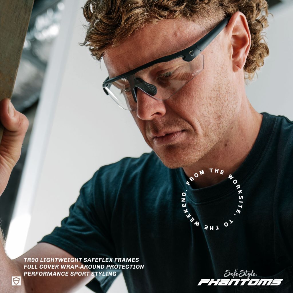 SAFESTYLE PHANTOMS MATTE BLACK FRAME CLEAR LENS - The Work Pit