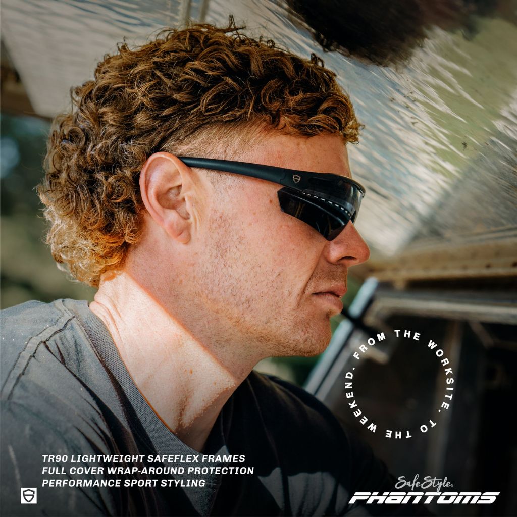 SAFESTYLE PHANTOMS MATTE BLACK FRAME POLARISED LENS - The Work Pit