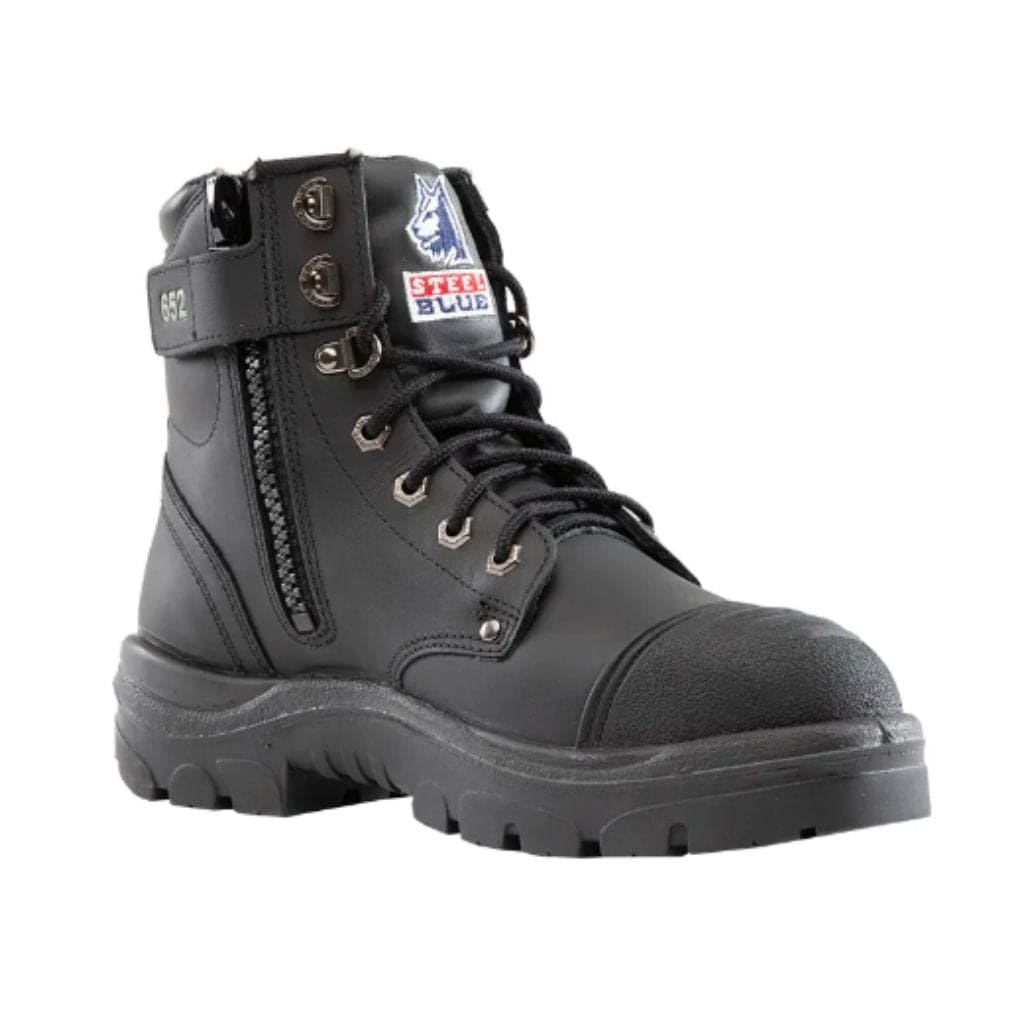 STEEL BLUE 312652 - ARGYLE ZIP SCUFF CAP BOOTS - BLACK - The Work Pit