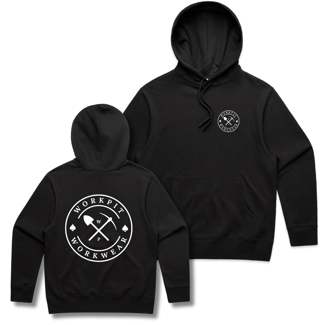 WORKPIT PICK & SHOVEL PULLOVER HOODIE - BLACK