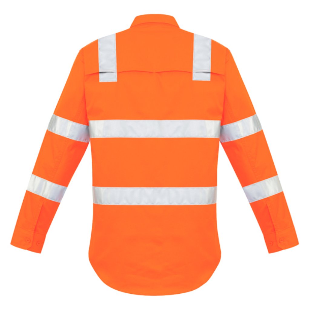 ZW680 - SYZMIK MENS BIO MOTION VIC RAIL SHIRT - RAIL ORANGE - The Work Pit
