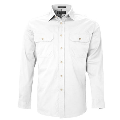 RITEMATE MENS PILBARA OPEN FRONT LONG SLEEVE SHIRT