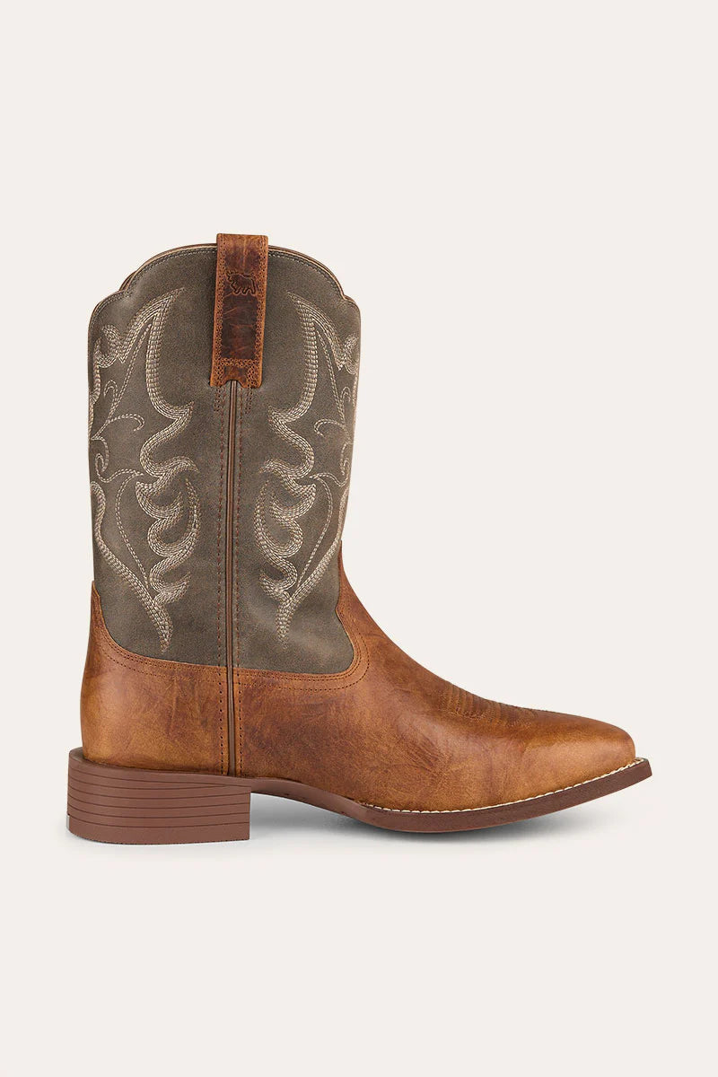 RINGERS WESTERN WILKO MENS BOOTS - GREY / BROWN