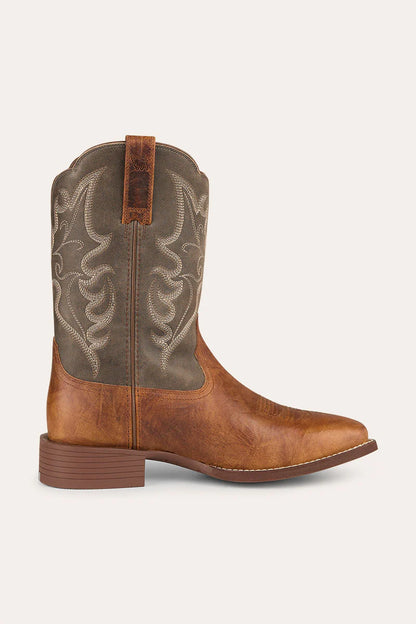 RINGERS WESTERN WILKO MENS BOOTS - GREY / BROWN