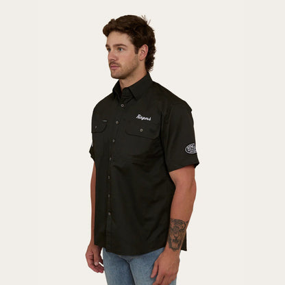 Big Rig Mens Short Sleeve Dress Shirt - Charcoal