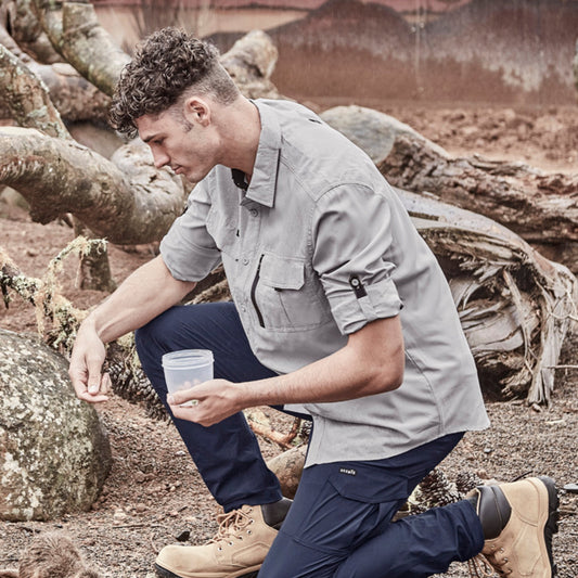 Mens Outdoor Long Sleeve Shirt - Stone