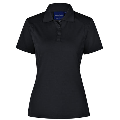 WOMEN'S BAMBOO CHARCOAL SHORT SLEEVE POLO - BLACK