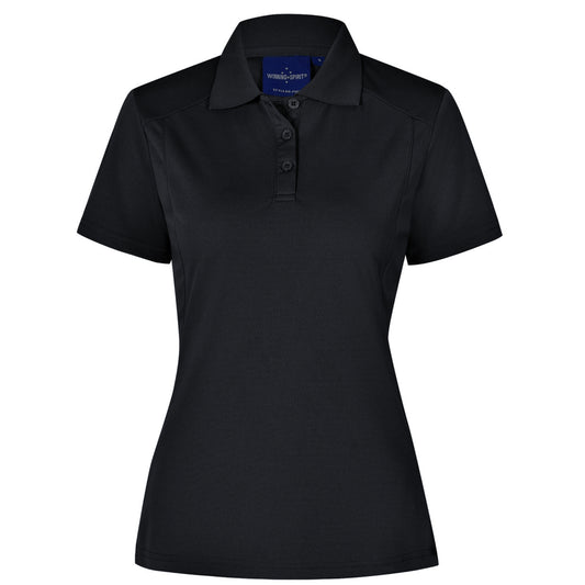 WOMEN'S BAMBOO CHARCOAL SHORT SLEEVE POLO - BLACK