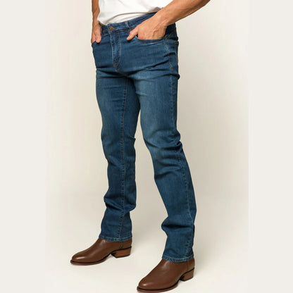 RINGERS WESTERN Mitchell Mens Straight Leg Jeans - Mid Blue
