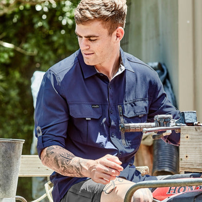 Mens Outdoor Long Sleeve Shirt - Navy