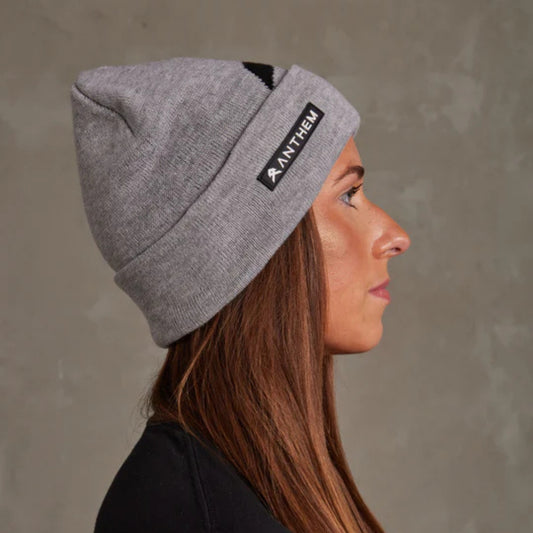 ANTHEM KNIT LOGO BEANIE - GREY