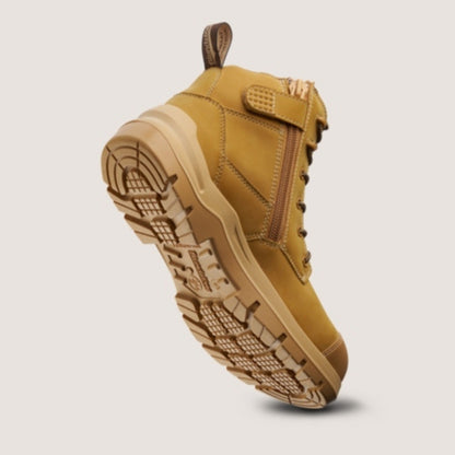 BLUNDSTONE #7599 UNISEX DURAFIT SAFETY ZIP WATERPROOF BOOT  - WHEAT