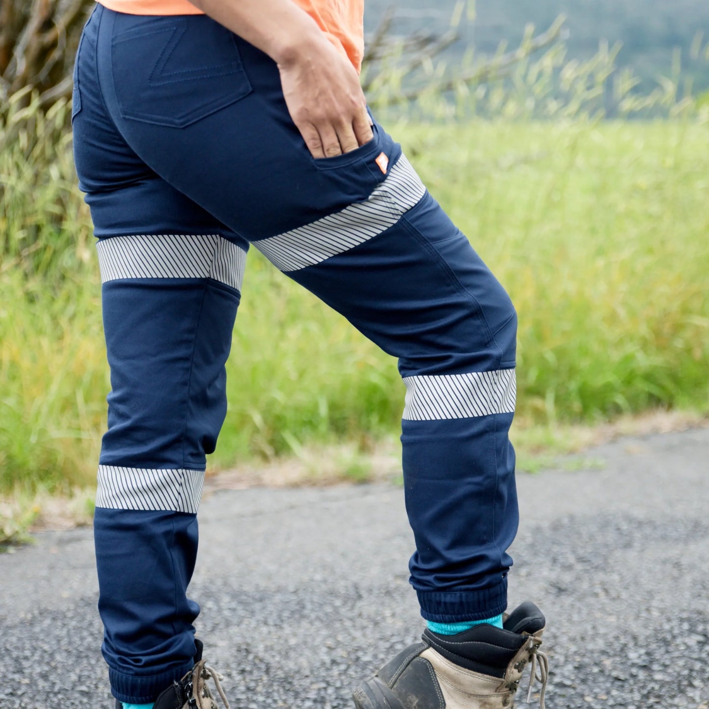 ZADIE WORKWEAR THE MIDDY PANT REFLECTIVE - NAVY TAPED