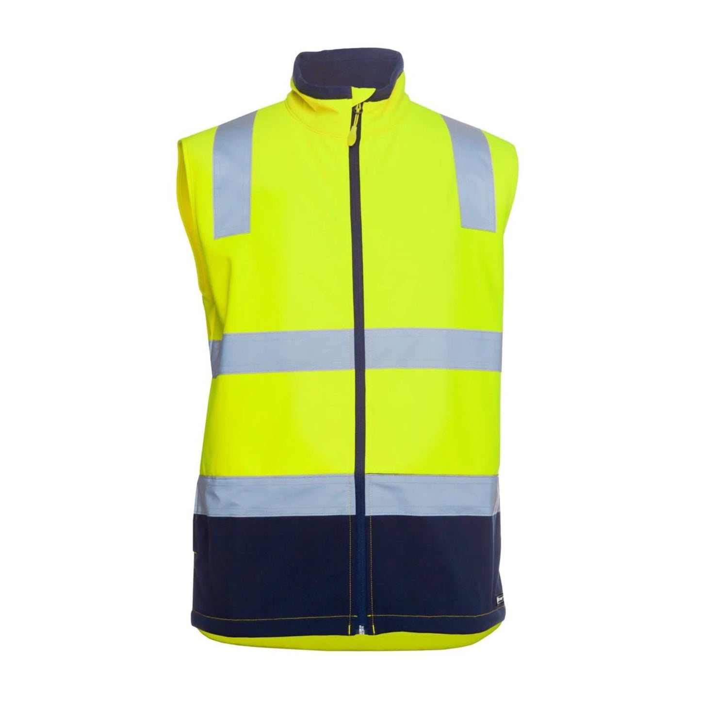 JB'S HI VIS (D+N) THREE LAYER SOFTSHELL VEST - LIME/NAVY